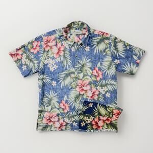 Vintage Two Paddles Hawaiian Shirt Reverse Print Made In Hawaii XL